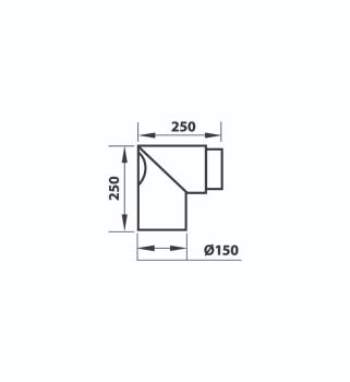 Preview: Aduro Rauchrohrbogen 90° 150mm mit Reinigungsklappe
